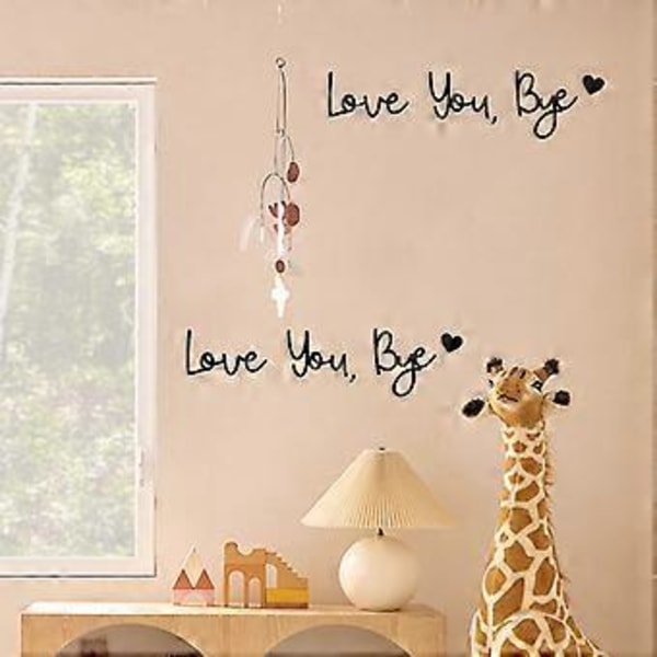 Love You Bye Seinäkoriste Sisustus Olohuone Makuuhuone Eteinen 3D Kirjain Rakkaus Sydän Ovenpäällinen Seinätaide Koriste Ornamentti