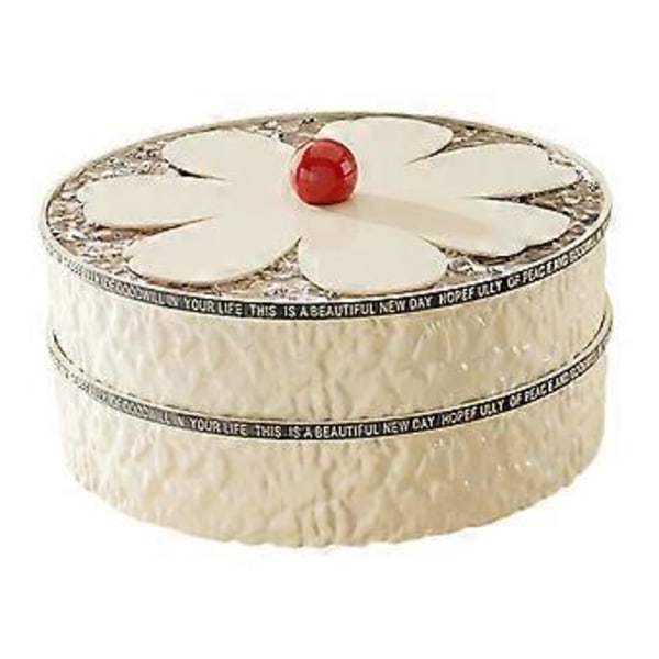 Delad Serveringsbricka med Lock Serveringsfat Multifunktionell Organizer Dammtät Matförvaringsbehållare för Snacks Dessert (2 lager)