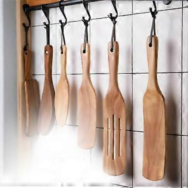 33,5 cm Teak Træ Spurtle - Varmebestandig Slidske til Madlavning (Enkelt Enhed)