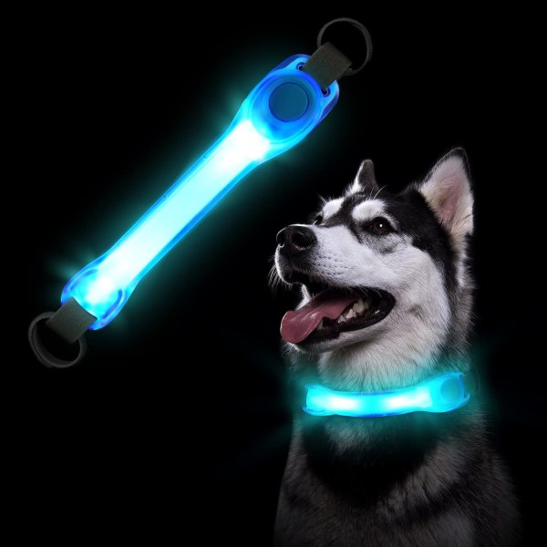 Light Up Hundkoppel, Vattentät Blinkande LED Hundhalsband med 2 Lig