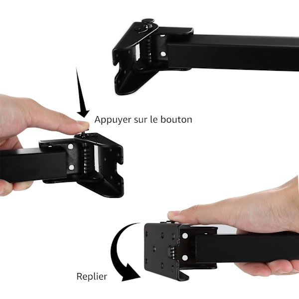 Set med 4 hopfällbara bordsben 35 CM, 90 graders hopfällbara bordsben, svarta hopfällbara soffbordsben för