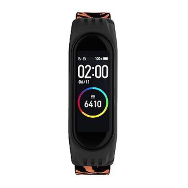 Til Xiaomi Mi Band 3 / 4 / 5 Twill 8-formet Spænde Urrem (Blomst Leopard)