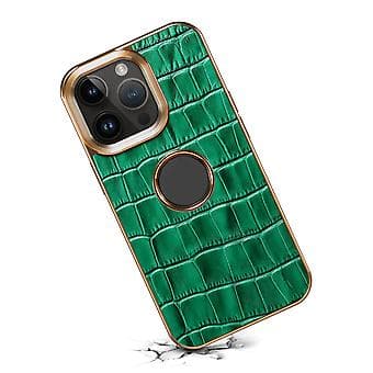 Denior Krokodille-Tekstur PU-Etui for iPhone 14 Plus (Grønn)