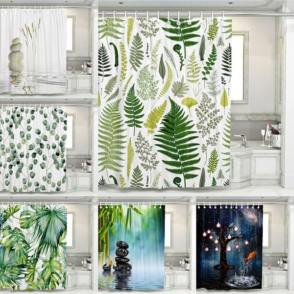 Duschdraperi med 12 ringar för fixering, 180x200 cm, vattenflöde（C