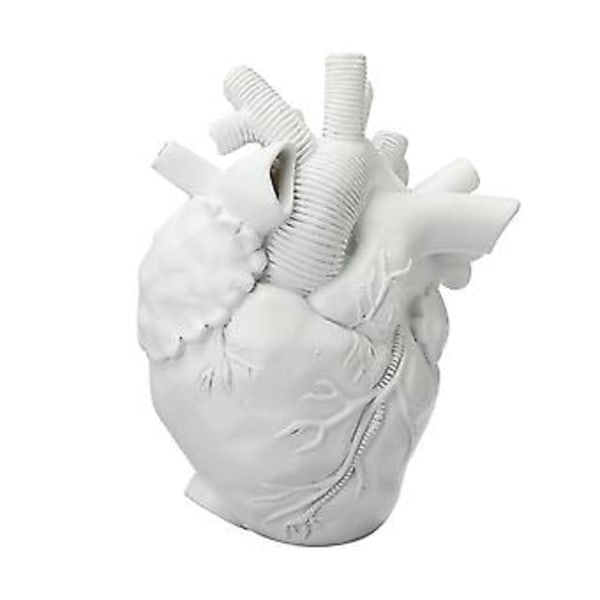 100% Ny, Body Sculpture Vaser Resin Hjerteform Blomsterbeholder Hjerteformet Vase Elegant Body Sculpture Vaser Potter Resin Hjem Dekoration (hvid)