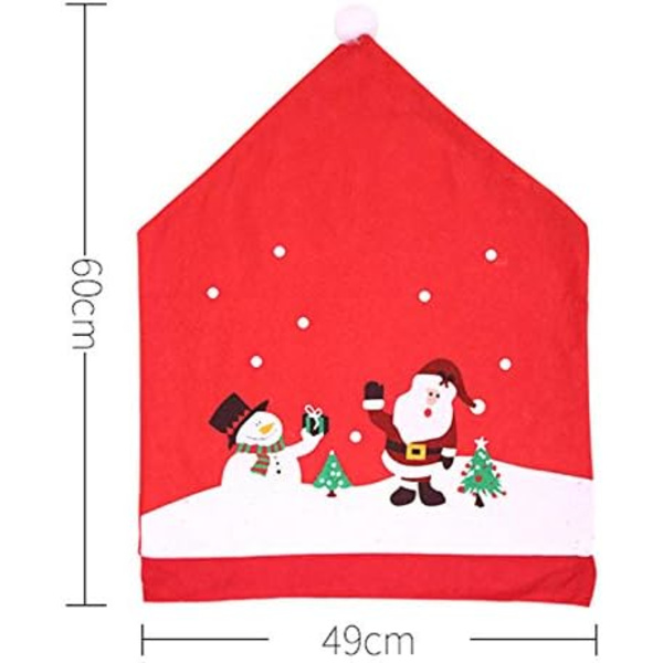 Joulupukin hatun muotoinen tuolinpäällinen, 2 kpl