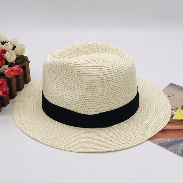 Dame Panama Hat Sommer Solhatt Halmhatt Strandhatt Anti-UV