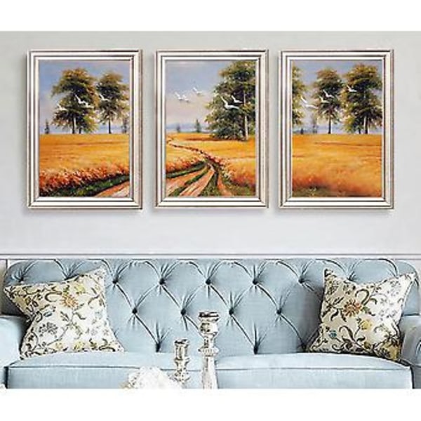 Wekity Landskap Vetefält Väggkonst Canvas Print Poster, Enkel Modekonst Ritning Dekoration för Hem Vardagsrum Sovrum Kontor och Barnkammare