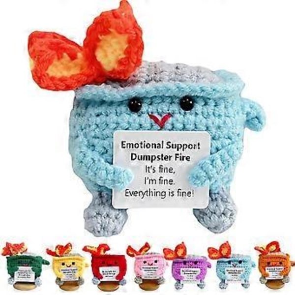 Handgjord Inspirerande Crochet Positiv Dock Söt Soptipp Eld Crochet Dock Present Kvinnor Födelsedag Ch