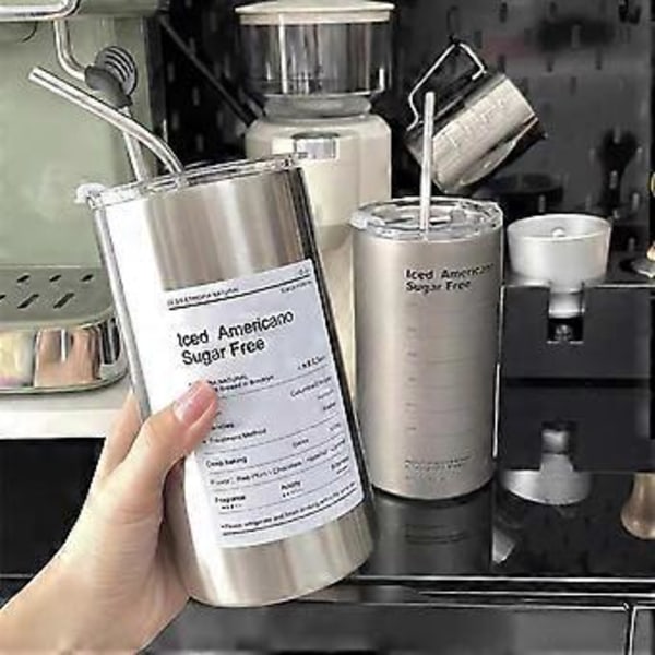 320 ml/600 ml Tumbler Sugrörslock Isolerad Vattenflaska i Rostfritt Stål Kaffemugg Resa (600ml mörkgrå)