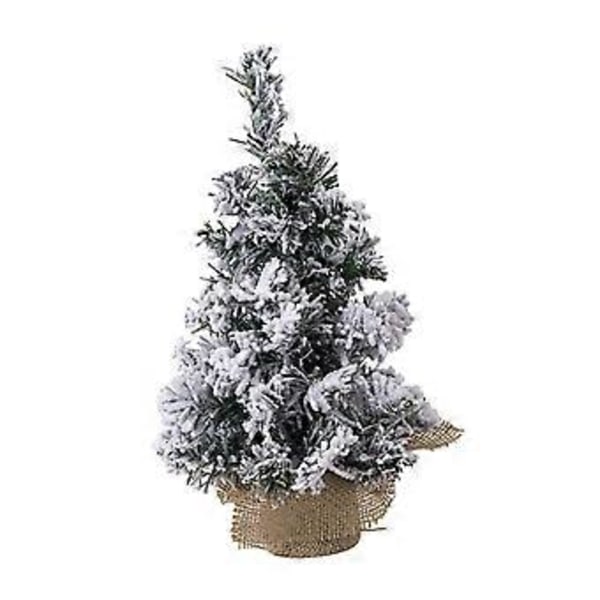 Flockad Julgran Konstgjord Julgran Skrivbords Julgran Mini Julgran för Hylla Hem Halloween Butik Skyltfönster (30 cm)