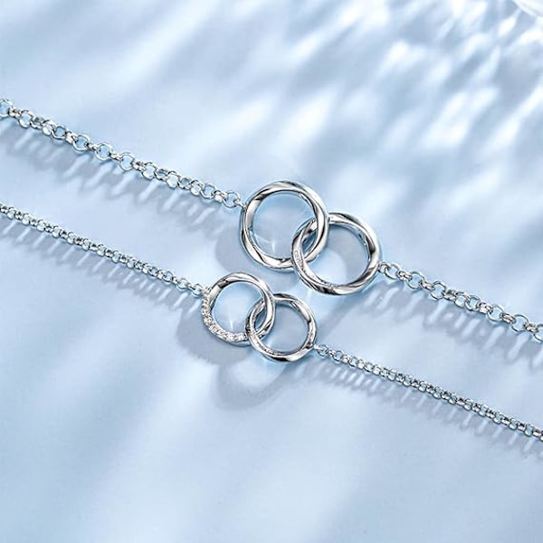 Parforholdshalskæder og -armbånd i massivt sterling sølv Mobius Evighed