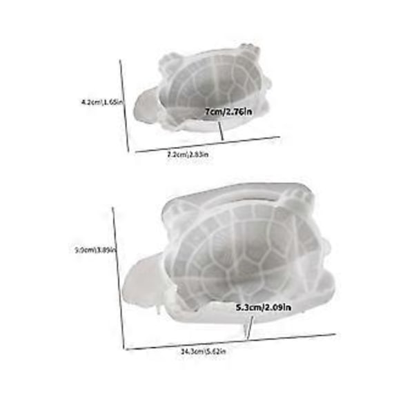 Søde skildpadder silikone display ornamentform til harpiksstøbning robust og fleksibel til vægophæng og kunstprojekter L(L )