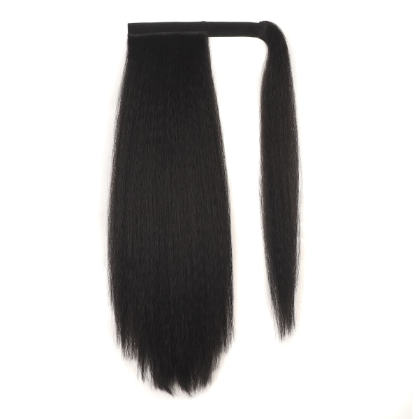 Hiusten poninhäntäpidennys, luonnonmusta, 18'' pitkät poninhännät synteettiset hiuslisäkkeet P