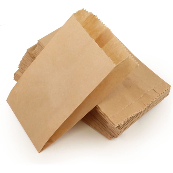100 brune papirposer 5 x 16 cm, gavepose/feriepose/kommer*