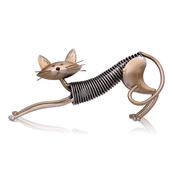 Katt Skulptur Metall Jern Husholdning Kunst Håndverk Dekorasjon Hjem Innredning