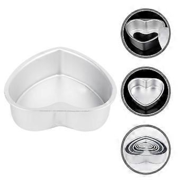 Hjerteformet kageform i legering, ringform til kager, hjerteform, kageform til kiks og mousse