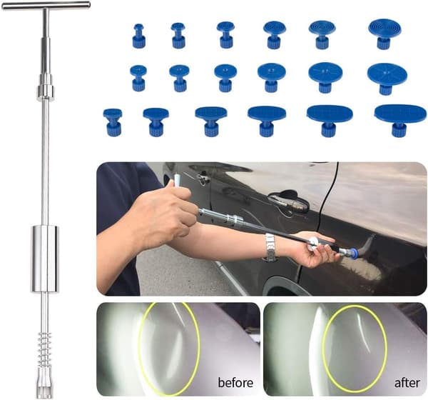 Paintless Dent Puller Kit Afisnings Håndværktøjssæt T-Slip Hammer Au