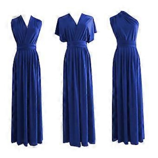 Kvinders Aften Multi Way Wrap Brudepige Formelle Lange Maxi Konvertible Kjole (M Aqua Blå)