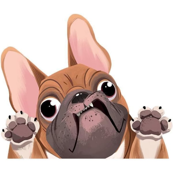 2 stk. Brune Bilsticker 22 * ​​16cm, 3D Bilsticker Hund Bilsticker
