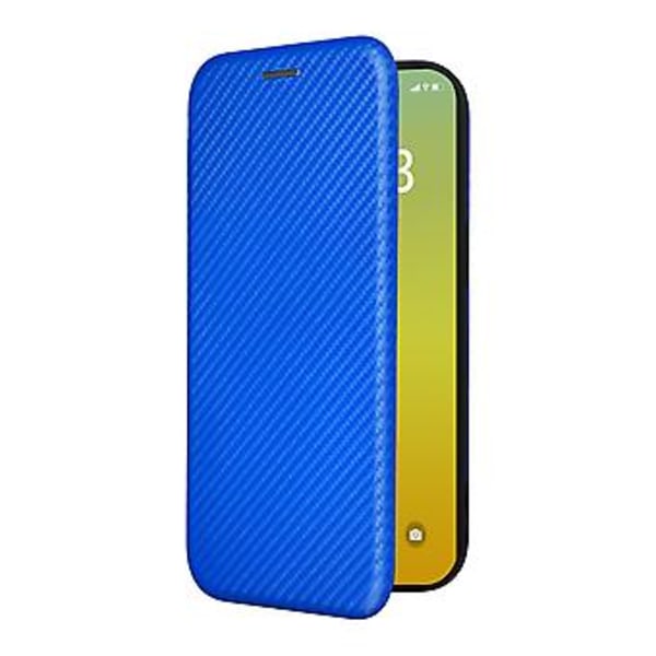 Lærtelefonveske for iPhone 15 Plus (Blå)