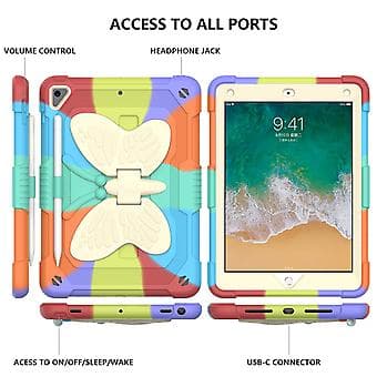 PC + Silikonetui til iPad 9.7 2018 & 2017 / Pro 9.7 tommer (Rød)