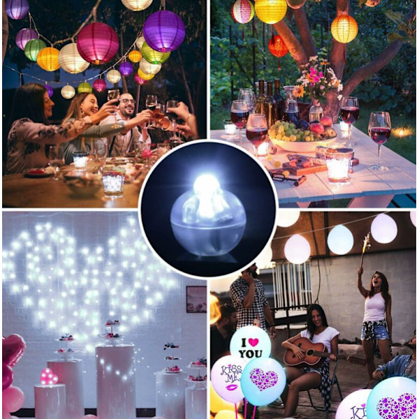 Set med 20 minivattentäta gula LED-ljusbollar för ballonger, Ea