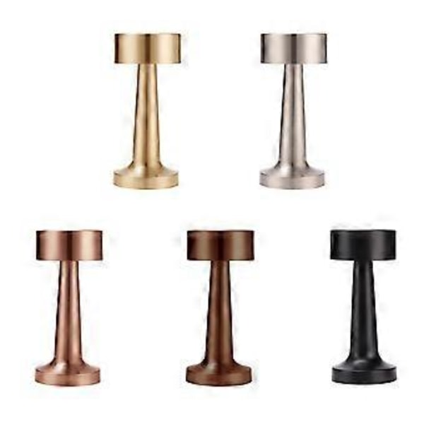 Rumsdekor LED Bordslampa Portabel 3-nivåer Ljusstyrka Uppladdningsbar Metall Touch Sensor, 100% Ny (Brun)