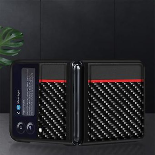 Kolfiber-fodral med textur för Samsung Galaxy Z Flip4 (Blå)