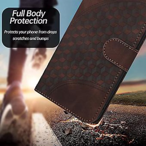 Elefantpräglad PU-fodral för Samsung Galaxy Z Flip3 5G (Kaffe)
