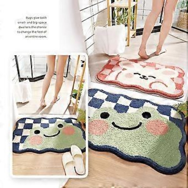 Froske Badematte, Ekstra Myk Absorberende Badematte, Sklisikker Komfortabel Badematte, Dyre Teppe for Badekar, Dusj, Baderom, Maskinvaskbar, Frosk