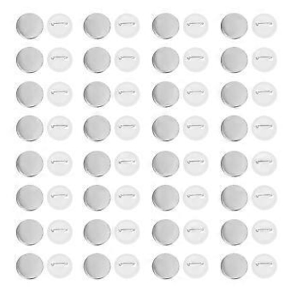 100 Set Knappnålsdelar Tomma Märken DIY Märken Hantverk för Gåva (50mm)
