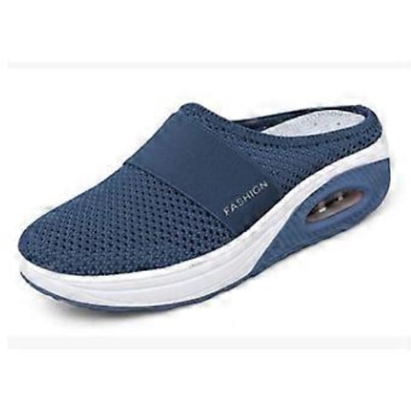 Ilmatyynyillä varustetut kävelykengät, hengittävät vapaa-ajan verkkokengät, slip-on-malliset kävelykengät ulko- ja sisäkäyttöön (41 laivastonsininen)