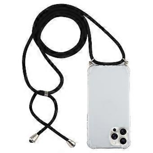 TPU-etui med snor til iPhone 16 Pro (Sort)