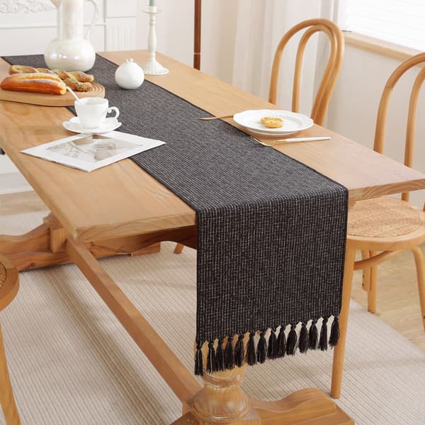 1 stk. Sort Landhus Stil Frynser Dug 200 x 32cm