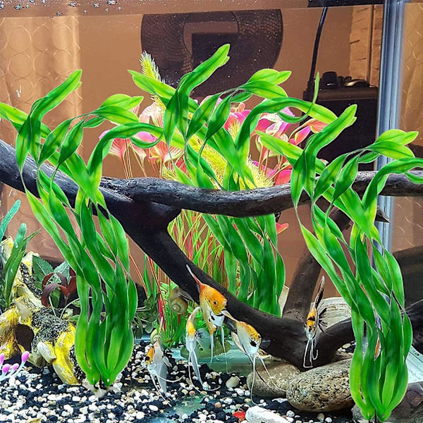 Akvarium Konstgjorda Plastväxter (35 cm), 10 st Konstgjorda Vattenväxter Akvarium Dekoration Konstgjorda