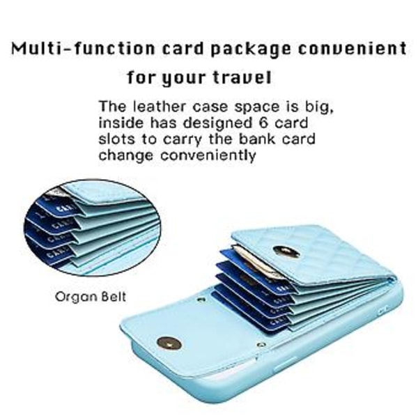 Lodret Wallet PU-etui til iPhone 15 Pro Max (Blå)