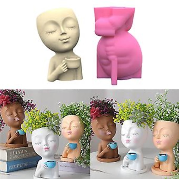Succulenter Blomsterpotte Resin Silikoneform Egnet til DIY Haveblomsterpotte
