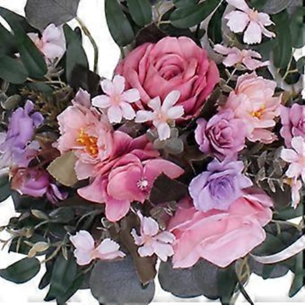 Bröllopsbåge i siden Blommor Dekorativ Blomsterswagg för Trädgårdsfest