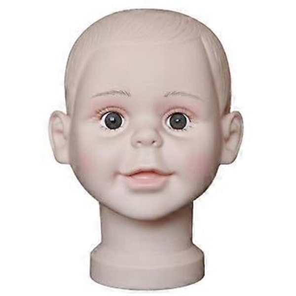 PVC Barn Huvud Mannekäng Modell Peruker Hatt Glasögon Halsduk Displayställ S(M)