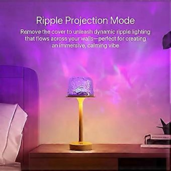RippleGlow Ambientlampa med dubbla lägen – 16 färgers RGB LED-vattenrippleprojektionslampa (3 färger)