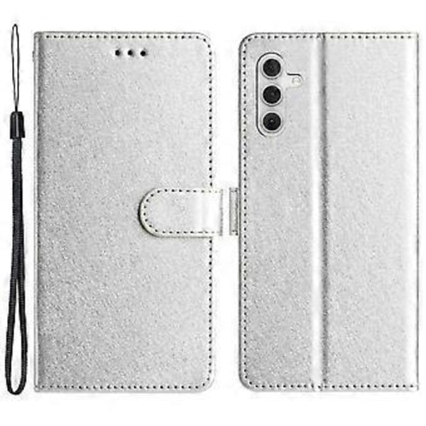 Sidenstruktur Telefonfodral för Samsung Galaxy A54 5G PU Läder Plånboks Stativskydd