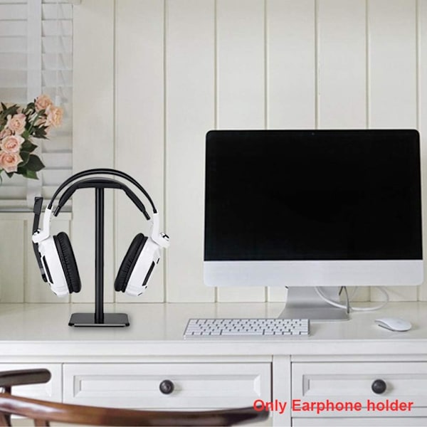 Hodetelefonstativ, Gaming Headset Holder, Skrivebordsholder for øretelefoner, Universell avtakbar aluminiumlegering