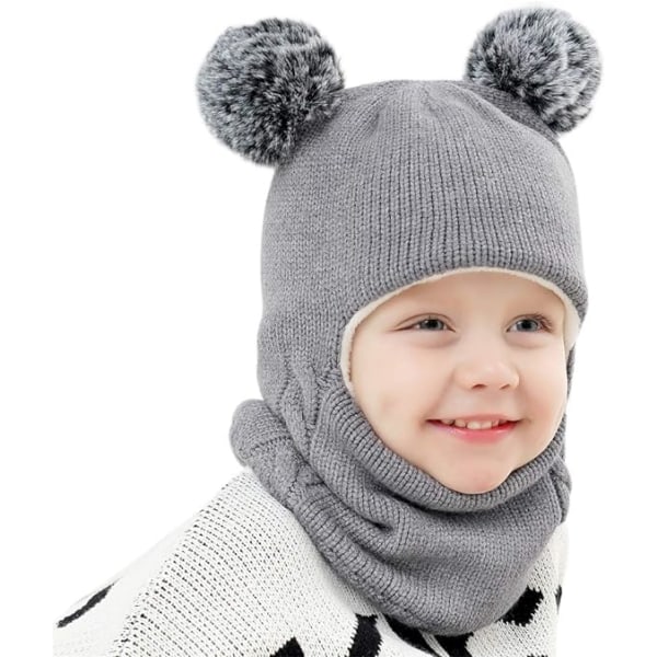 Baby Vinterhatt Halsduk Set, Unisex Toddler Kids Hatt Halsduk