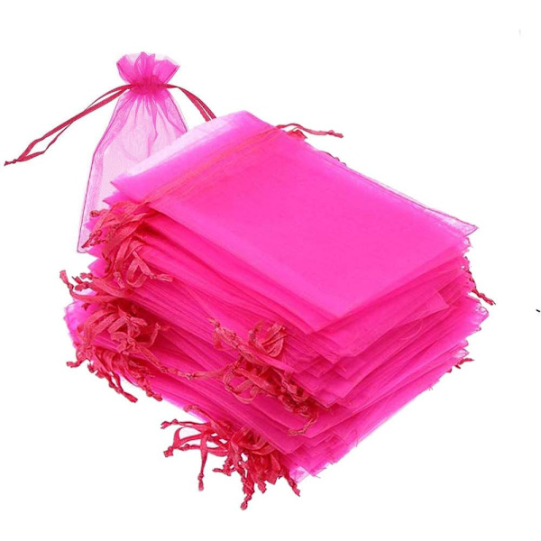 100 stk. Organzaposer, 5,9 x 7,8 tommer (15 x 20 cm) Klar Dra