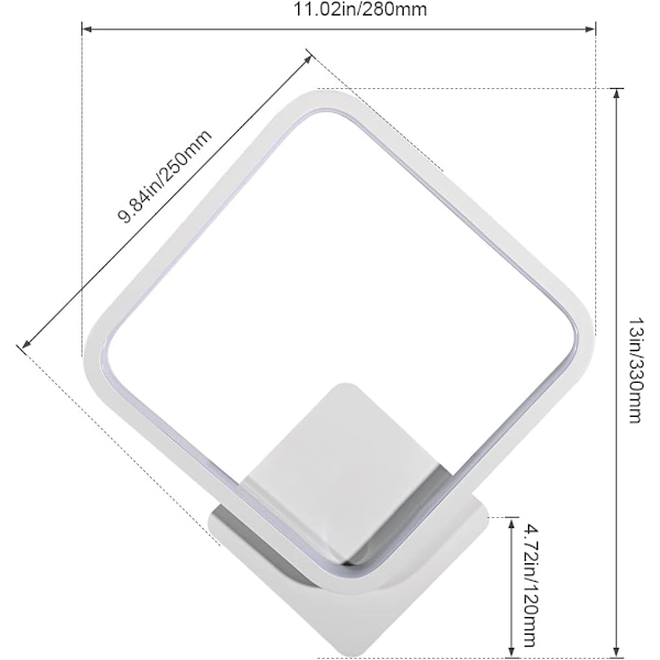 Inomhus Vägglampa Vardagsrum LED Kvadratisk Trefärgsljus Modern I