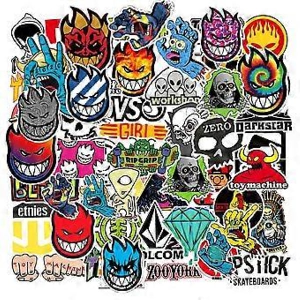 100Pcs Skateboard Stickers Cool Waterproof Stickers for Laptop Water Bottle Suitcase Phone, Skateboarding Stickers Decal for Teens Boys Adults