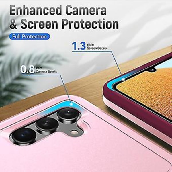 Samsung Galaxy A13 5g:lle Pioneer Armor - Kestävä Puhelin Kotelo (PC + TPU) (Vaaleanpunainen)