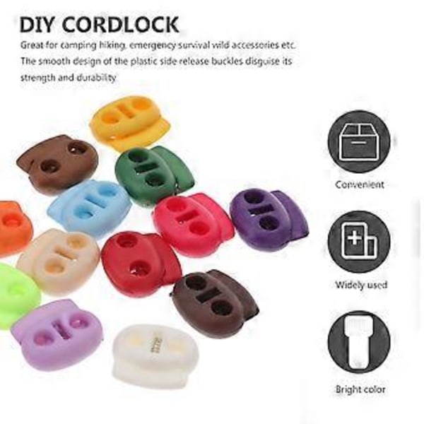 25 st Oval DIY Fjäderfäste Snörlås Växel Stoppknappar (Slumpmässig Färg)