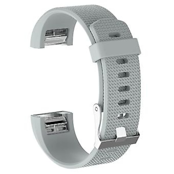 Fitbit Charge 2:lle sopiva silikoninen ranneke, tavallinen rakenne, soljella, koko: S (valkoinen) S (vaaleanharmaa)